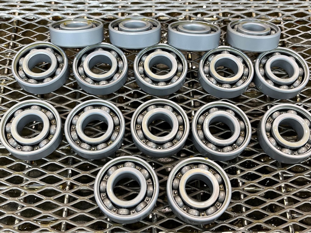 roller bearings freshly plated with Armoloy Thin Dense Chrome