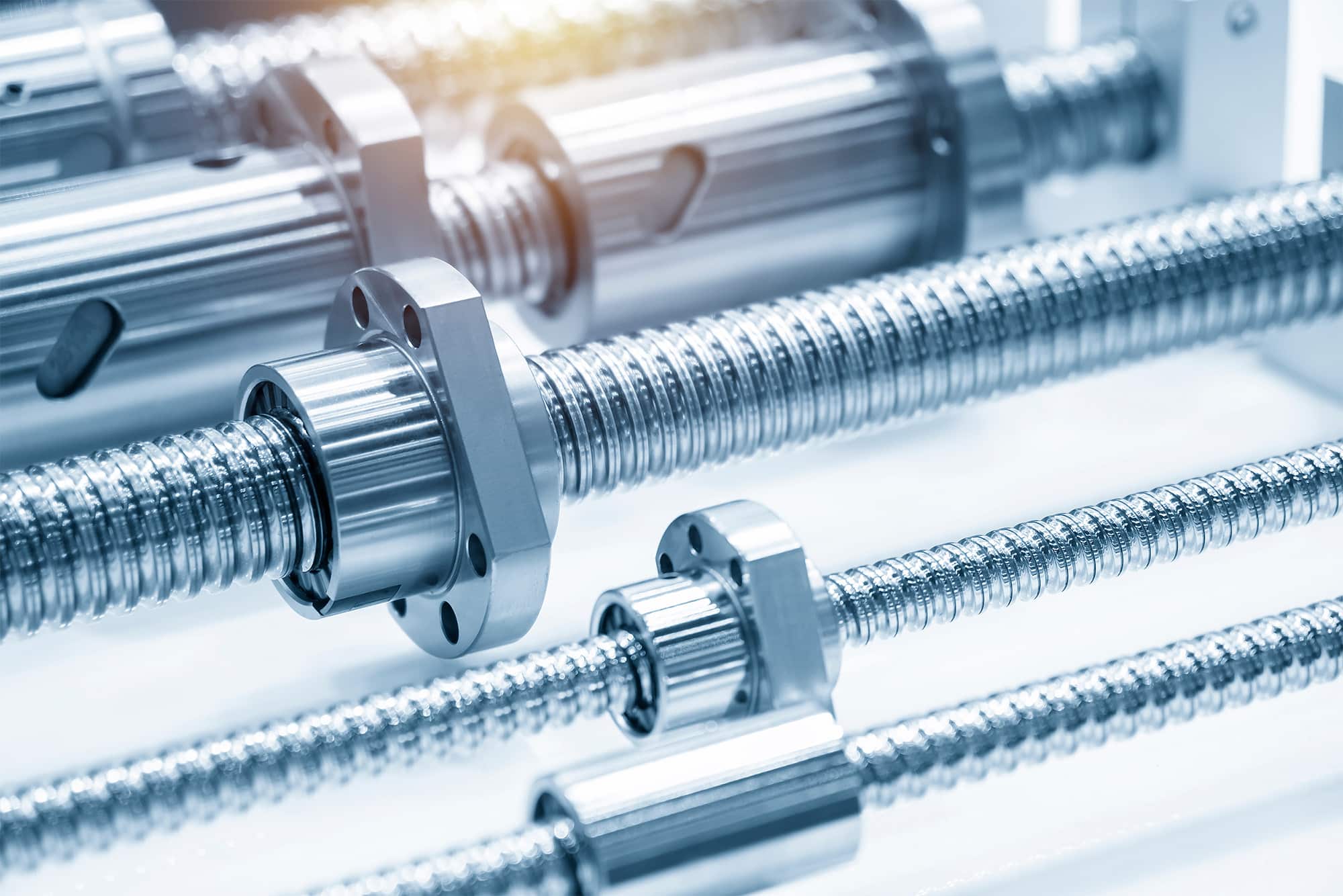 A picture of some bearings that are a part of a CNC machine