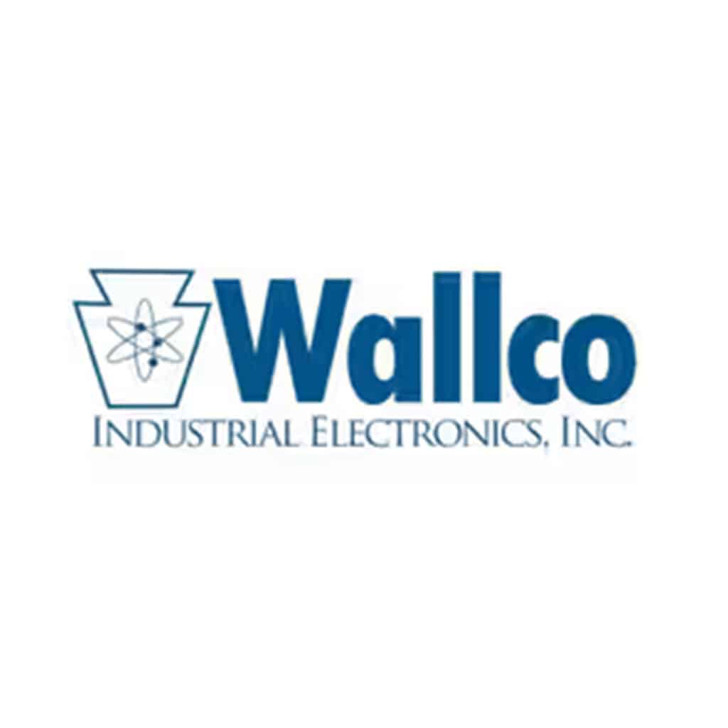 Welco Industries, Inc. logo: blue 'Welco' wordmark with a geometric shield containing an atom, and 'Industrial Electronics, Inc.'